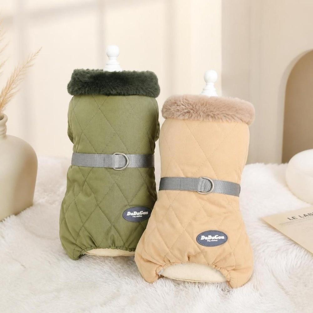 Fashion Winter Dog Warm Clothes Windproof Padded Down Dog Hiking Jacket Adjustable Pet Clothes Puppy