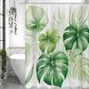 Tropical Leaf Turtleback Leaf Shower Curtain, Bathroom Decorative Shower Curtain, Waterproof Shower Curtain with Hooks