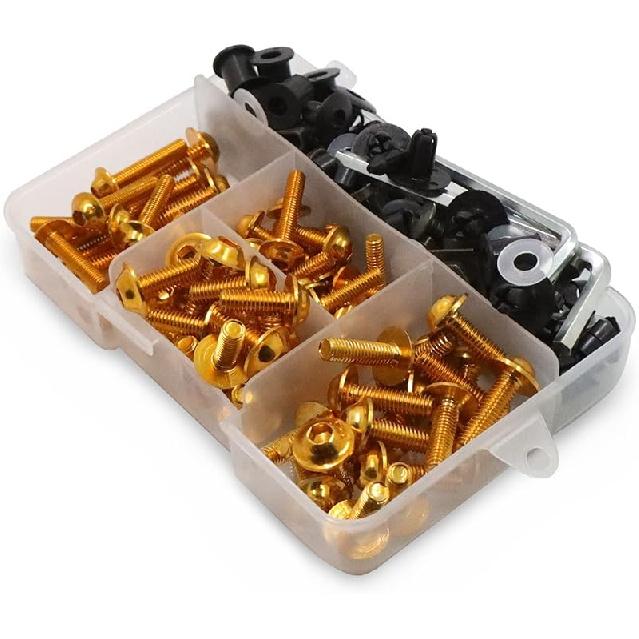 Worldmotop Fairing Bolt Kit Screws Fasteners Universal Compatible With Yamaha Honda Kawasaki Suzuki BMW,Fairing Bolt Kits Metric Bolts And Nuts