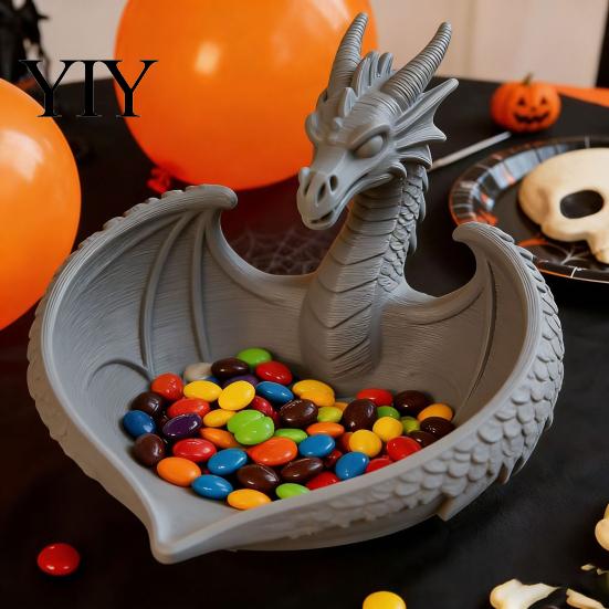 New Chinese Style Decor 3D Printed Dragon Storage Box, Modern Desk Organizer for Keys Jewelry Unique Gift Idea Candy, Flying Figurine Home Office,