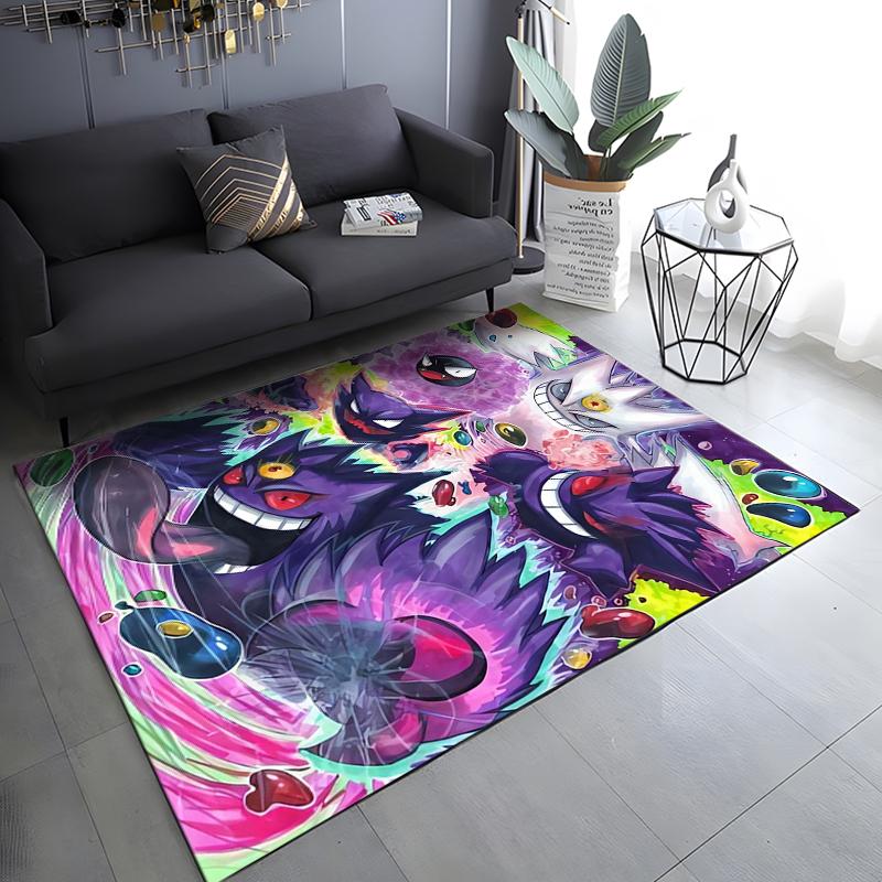 

P0kem0n Full Character Cute Gengar Pattern Carpets Bedroom Play Mat Rug Bedroom Carpet Livingroom Crawl Mat Christmas Gift Rug 40x60cm (16x24in)