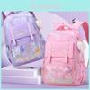 Nylon Mädchen Schulrucksack mit Einhorn und Buchstabenaufdruck für Mittelschüler