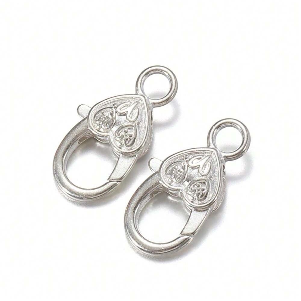 8Pcs/lot Tibetan Style Heart Lobster Claw Clasps Hooks for Necklace Bracelet Chain Buckle DIY Jewelry Making Findings