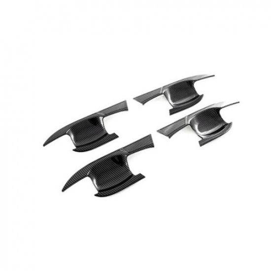 For Mitsubishi Outlander  2024 Carbon Fiber Car Door Handle Bowl Cover Trim