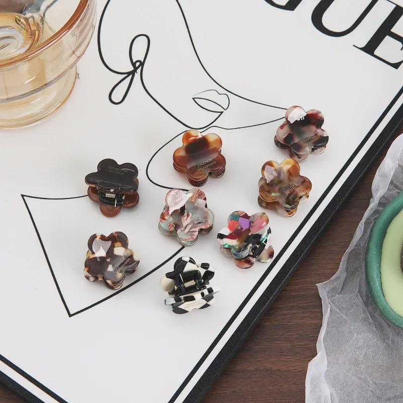 Exquisite Luxury Acetate Floral Hairpin - Small Side Clip for Bangs, Women's Hair Accessory