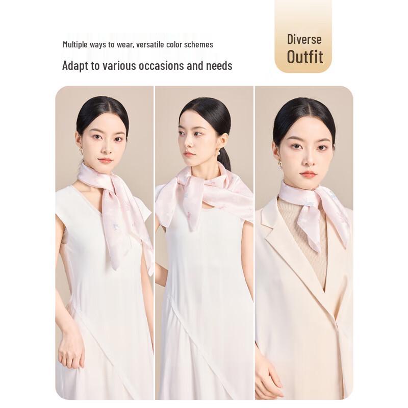 JIUMU Women's 100% Mulberry Silk Square Scarf SJ032