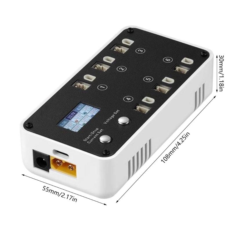 6CH 2-6S Charging Adapter For 1S Battery Charger And Discharger With Color LCD Display Support DC5521 TX60