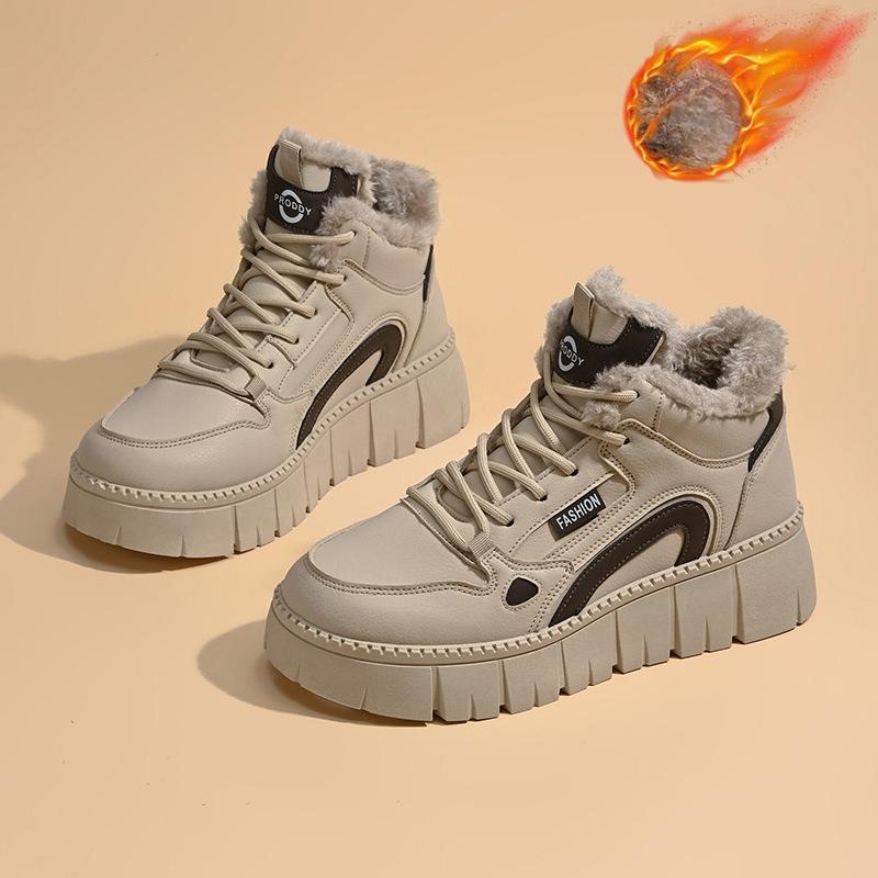 Thick-fur High-top Shoes, New Style Sports Sneakers, Casual Cotton Shoes