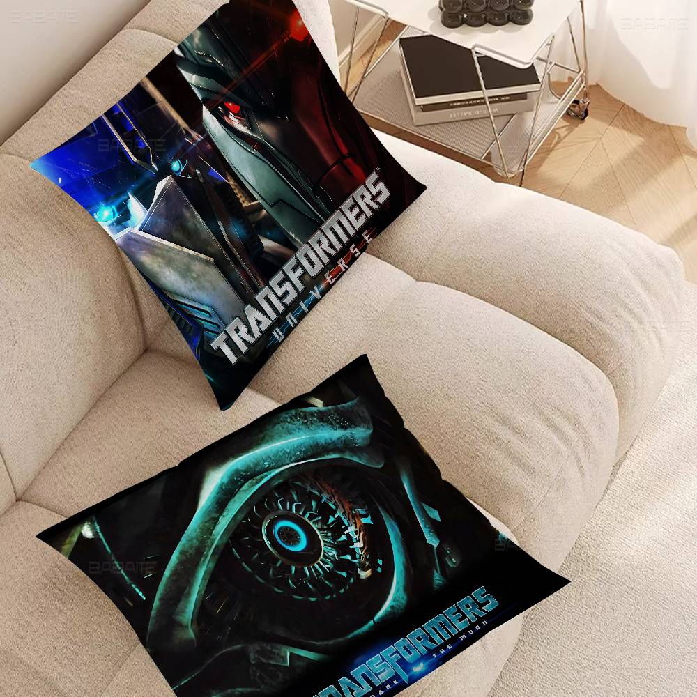 T-Transformers Anime Office Cushion Pillowcase Car Cushion Cover45X45CM Lumbar Pillowcase Sofa Pillowcover