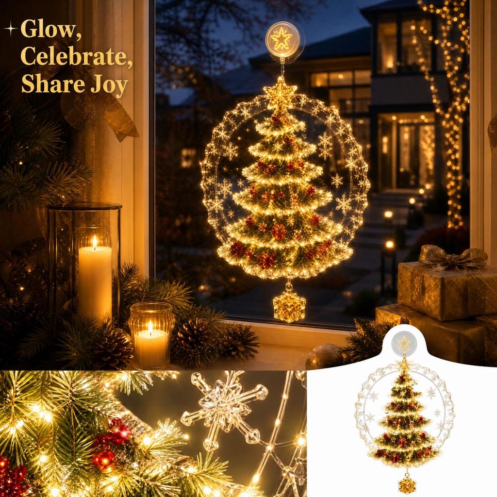 Christmas Window Decorations for Home – Festive Holiday Winter Seasonal Window Decor