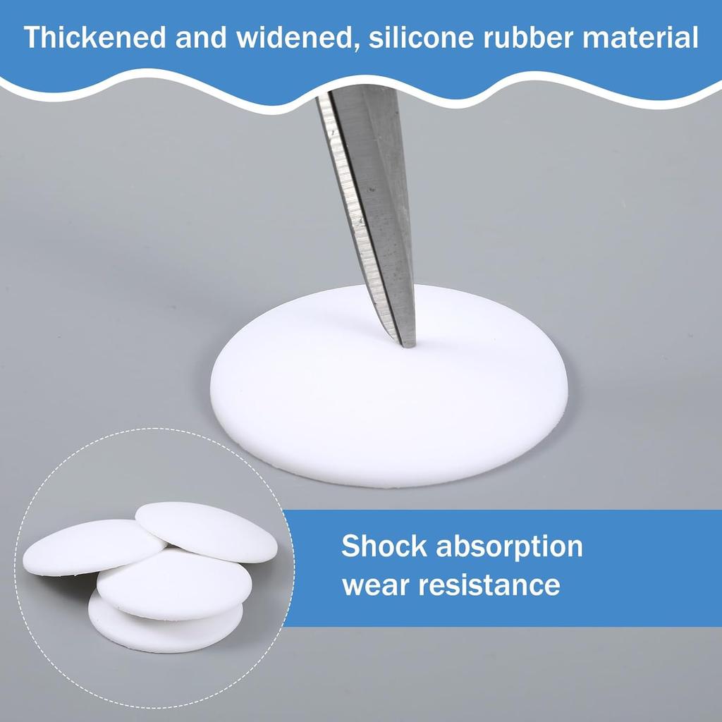 12 Pcs Door Stoppers Door Stops Wall Protector Door Knob Wall Shield White Silicone Doors Protector Round Walls Shield Cushion Doors Knob Walls