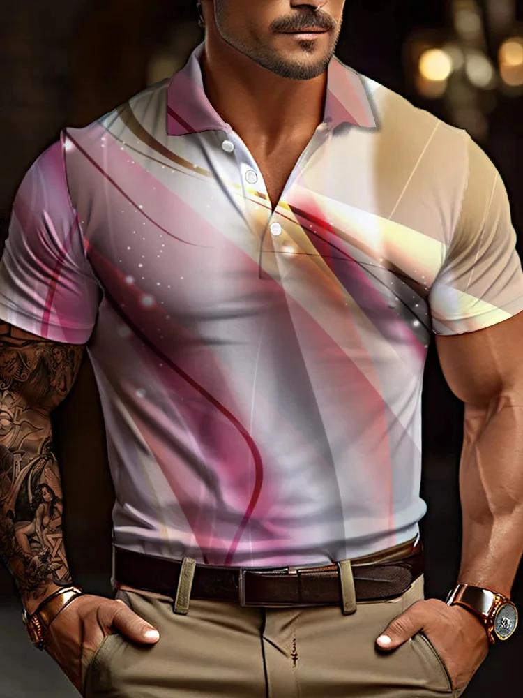 Polo rayé tendance à manches courtes, essentiel de la mode décontractée pour homme