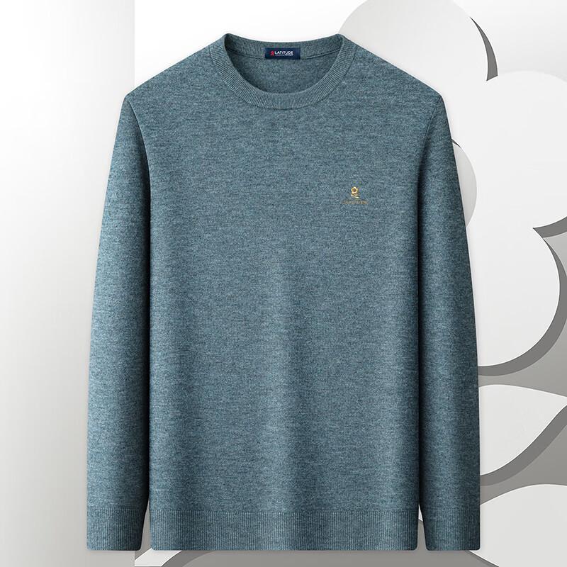 MONTAGUT Men's 100% Merino Wool Round Neck Sweater