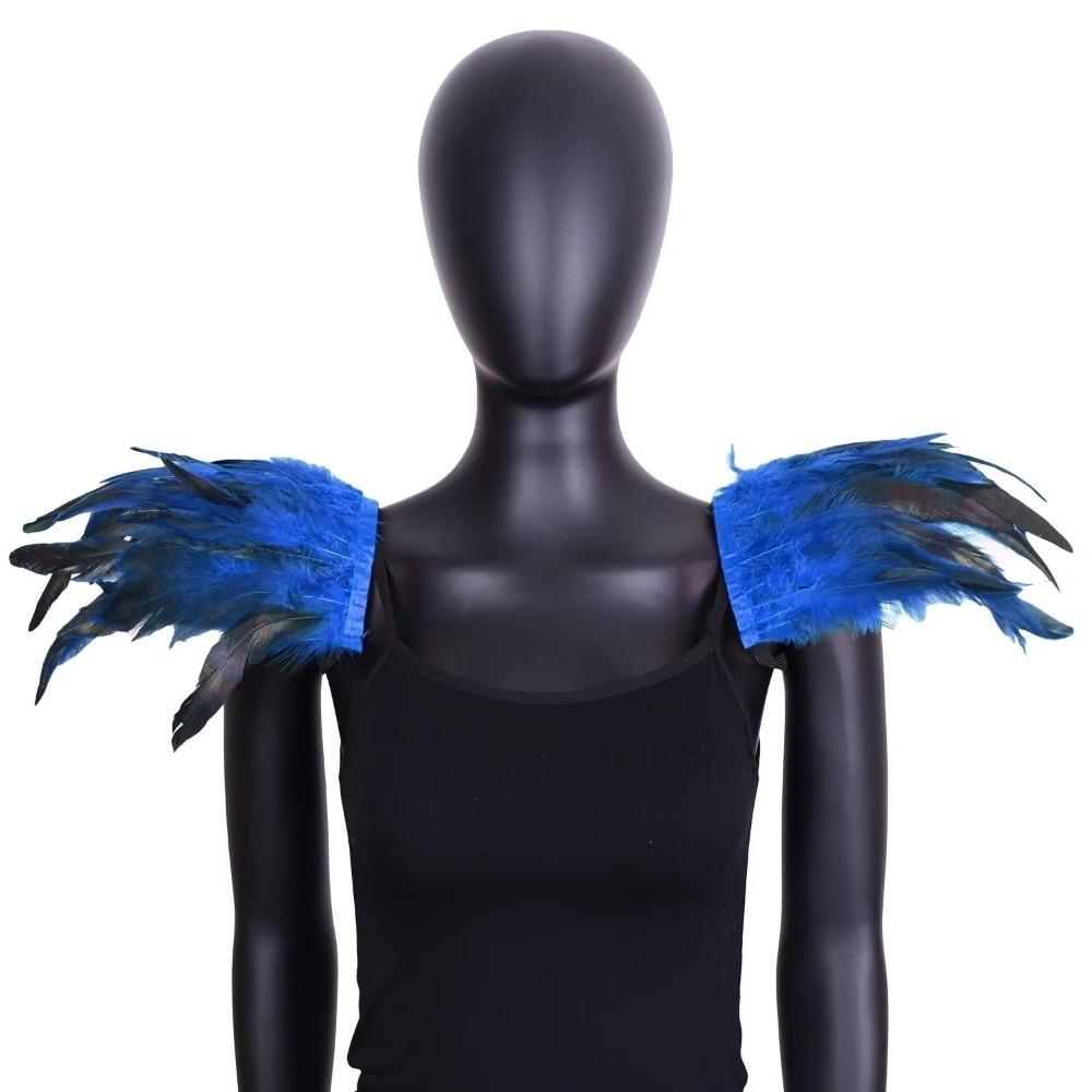Elastic Ball Shawl Gothic Style Performance Shawl Simple Feather Shoulder Badge Performance