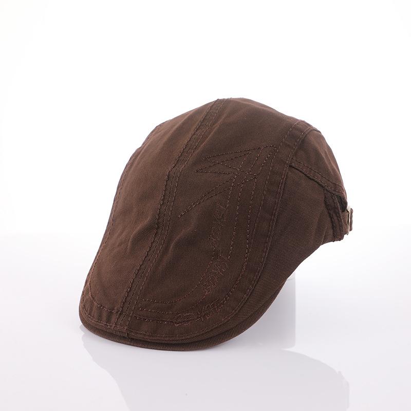 

Autumn and Winter New Trendy and Cool Simple Men s and Women s Hats with Embroidered Letters Solid Color Retro British Duck Tongue Adjustable Cape Hat Adjustable