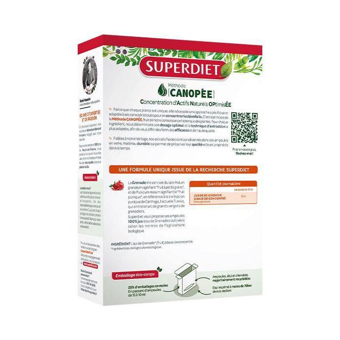 Superdiet Grenade bio complément alimentaire 20 ampoules