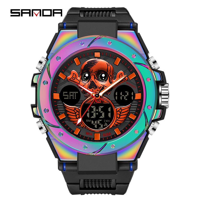 SANDA 739 Men's Dual Display Multi-function Waterproof Sports Watch