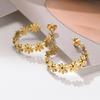 Daisy Flower Hoop Earrings For Women,18 K Golden Stainless Steel Ear Jewelry Waterproof