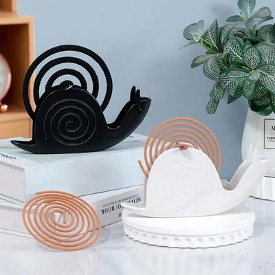 New PP Mosquito Coil Rack Snail Shape Fireproof Mosquito Coil Tray White Black Incense Holder Shelf Home Bedroom Decoration