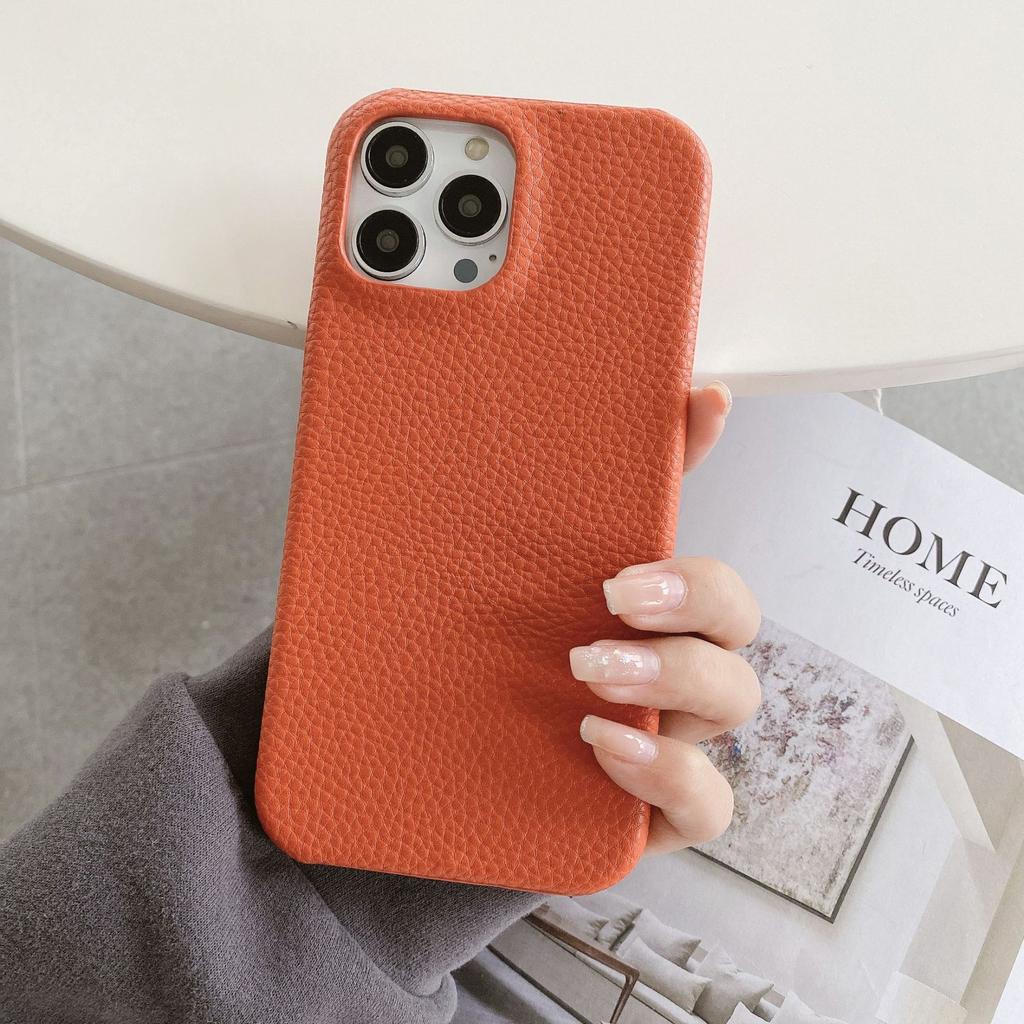 Applicable iPhone16Pro max mobile phone case Apple 14/13/12 lychee pattern mobile phone case feel X