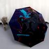 1pc Heroic Warrior Amidst Stormy Skies Automatic Open/CloseUmbrella, Portable Compact Umbrella for Men & Women G047