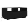 LED Coffee Table Black Oak Effect 90 X 49 X 40 Cm