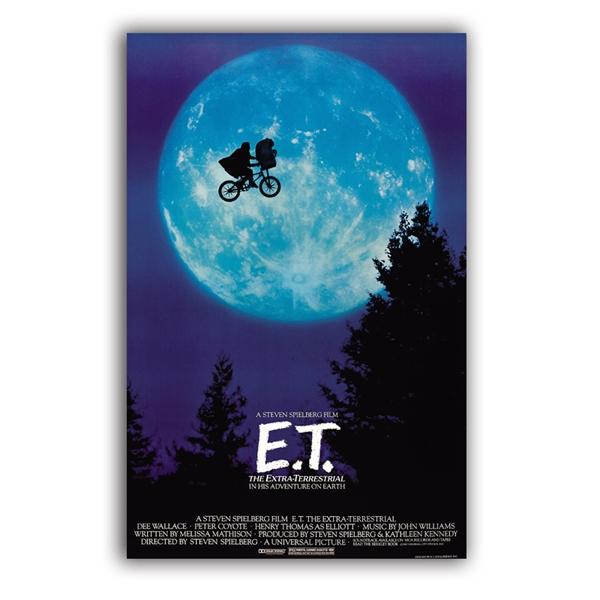 E.T. The Extra-Terrestrial UFO Movie Poster Art Print , Film Poster ET Canvas Painting Wall Picture Art Decor
