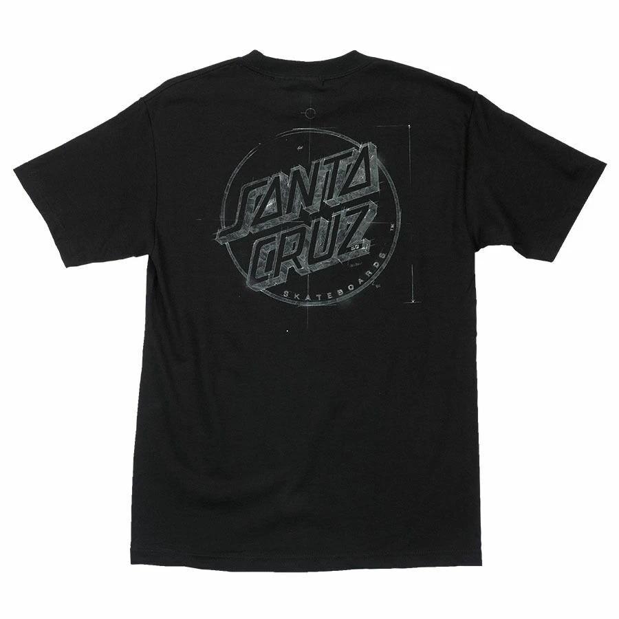 Santa Cruz SKETCHY CLASSIC DOT Skateboard T Shirt BLACK XXXL