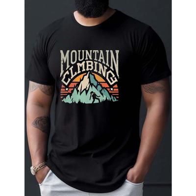 Maglietta da Uomo Ispirata all'Avventura per l'Alpinismo - Traspirante, Design Geometrico, T-shirt Casual Girocollo per Tutte le Stagioni