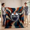 Edmonton Oilers Logo On Swirl Background Print Blanket Soft and Cozy Perfect for the Living Room Bed Sofa or a Nap,gift