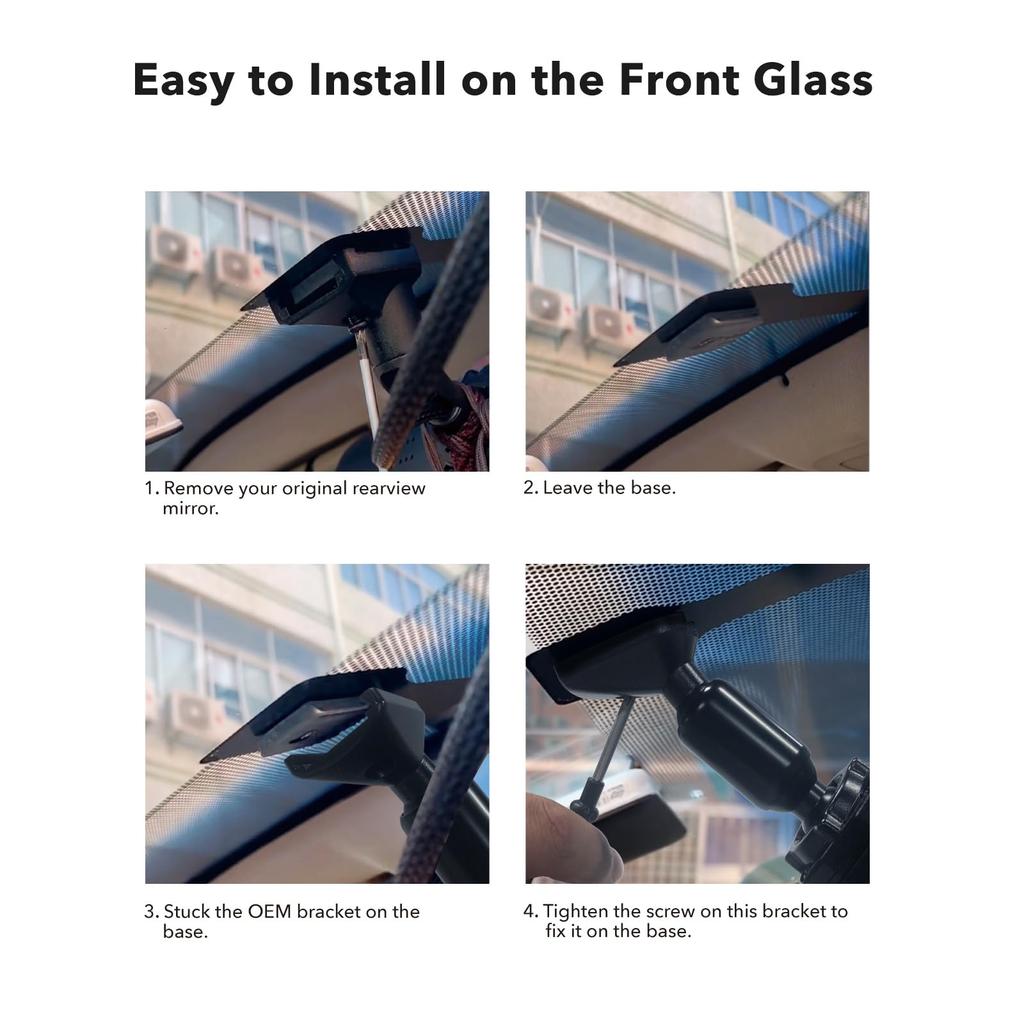 WOLFBOX OEM Bracket for Mirror Dash Cam 12 Inch Mirror Dash Cam Mount Bracket Arm for Car DVR Instead of Strap