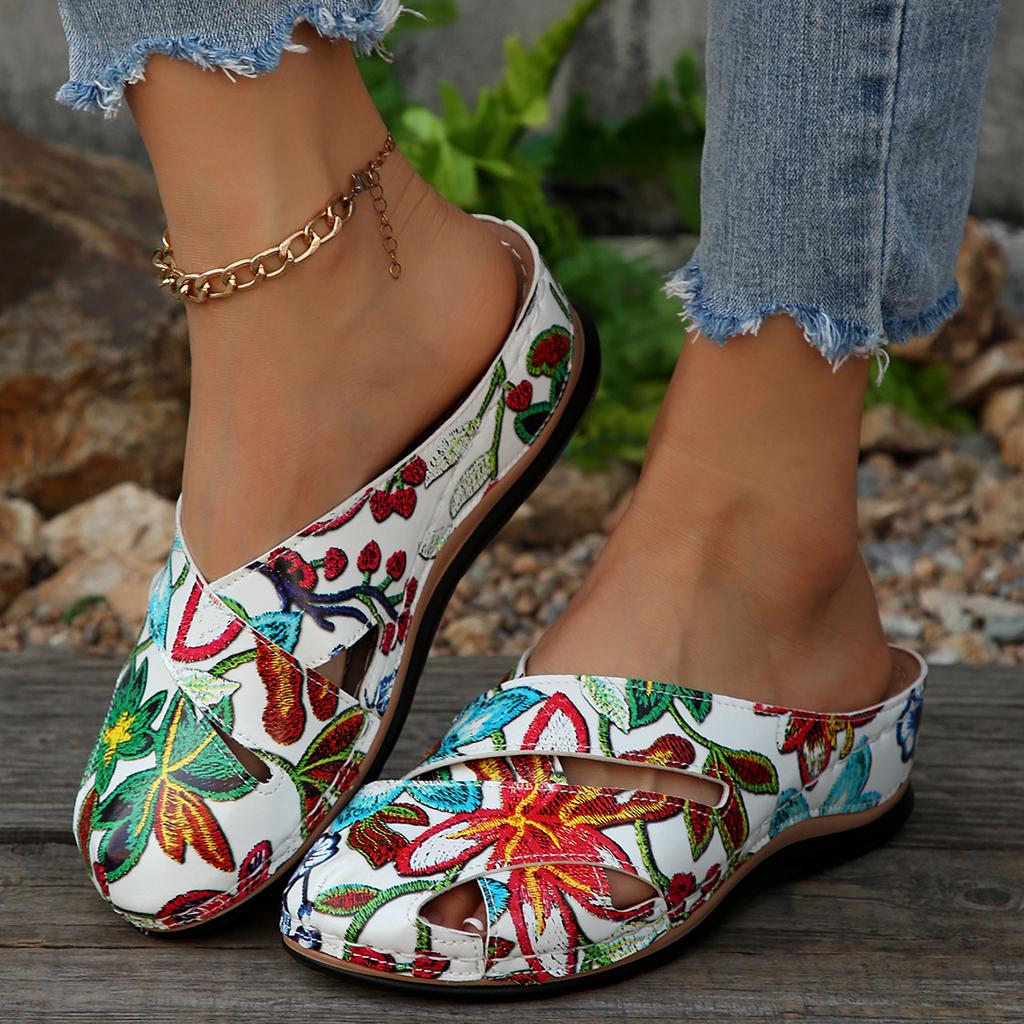Pantofole da Donna alla Moda Sandali con Zeppa Ortopedica Nuova Moda Estiva Scarpe con Fibbia Pantofole da Spiaggia Casual da Donna Ciabatte da Casa Donna