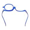 Vergrößerungs-Make-up-Brille, professionell, tragbar, für Damen, modisch, herunterklappbar, Kosmetikbrille, Blau(+3,50 )