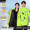 Costum de ploaie reflectorizant cu trei straturi și pantaloni pentru patrulare rutieră și drumeții în aer liber