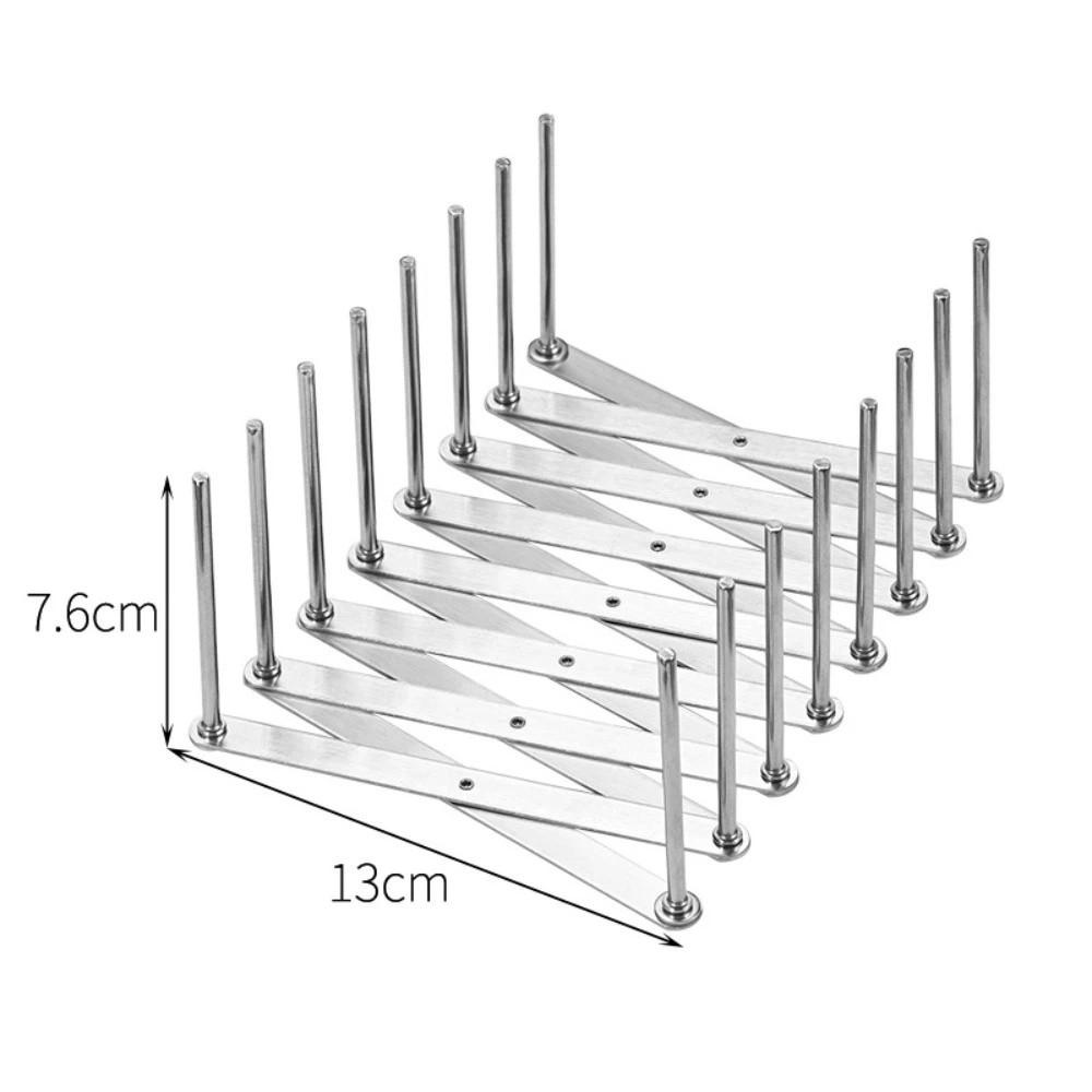 Stainless Steel Dish Rack Organizer with Drainage Retractable Dish Stand Foldable Space Saving Utensil Holder Kitchen