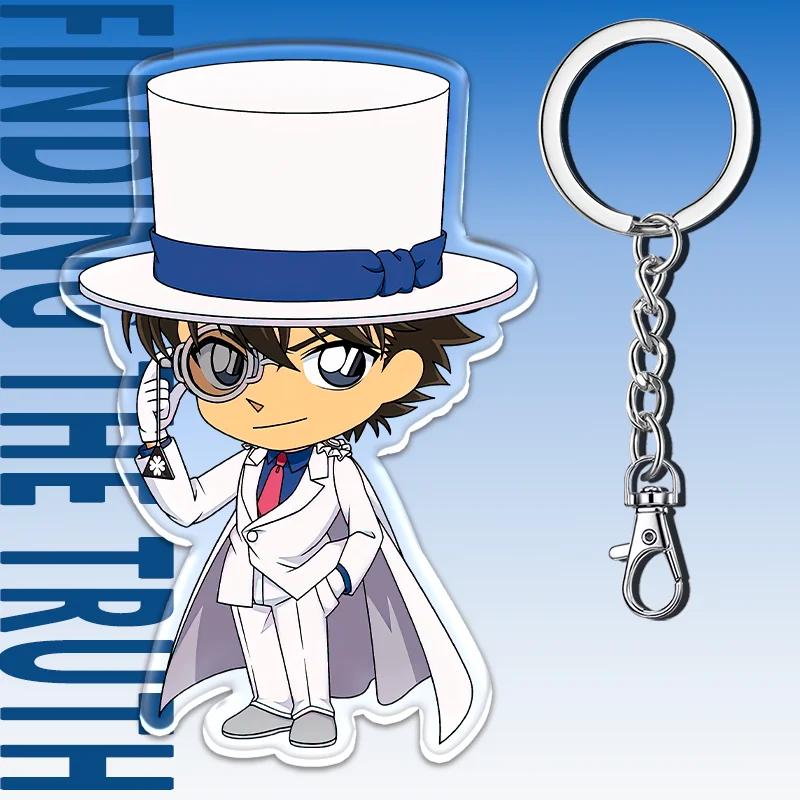 12cm Detective Conan Acrylic Transparent Pendant Car Key Pendant Student Backpack Decoration Fun Cute Cartoon Children's Gift