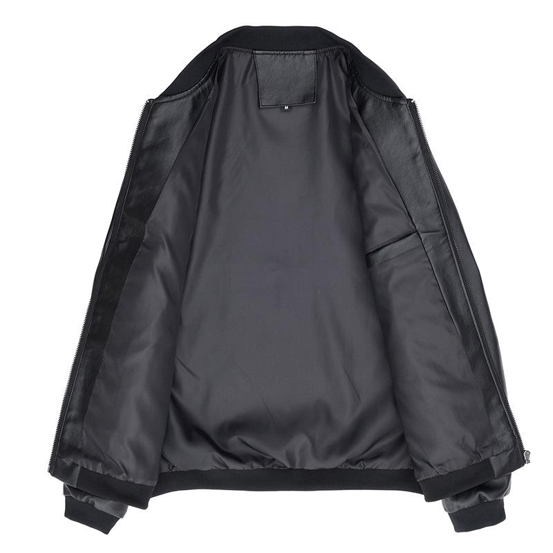 Men's Large Size Leather Jacket Spring and Autumn New Men's Handsome Leather Jacket Men's Slim Trendy Korean Style Jacket