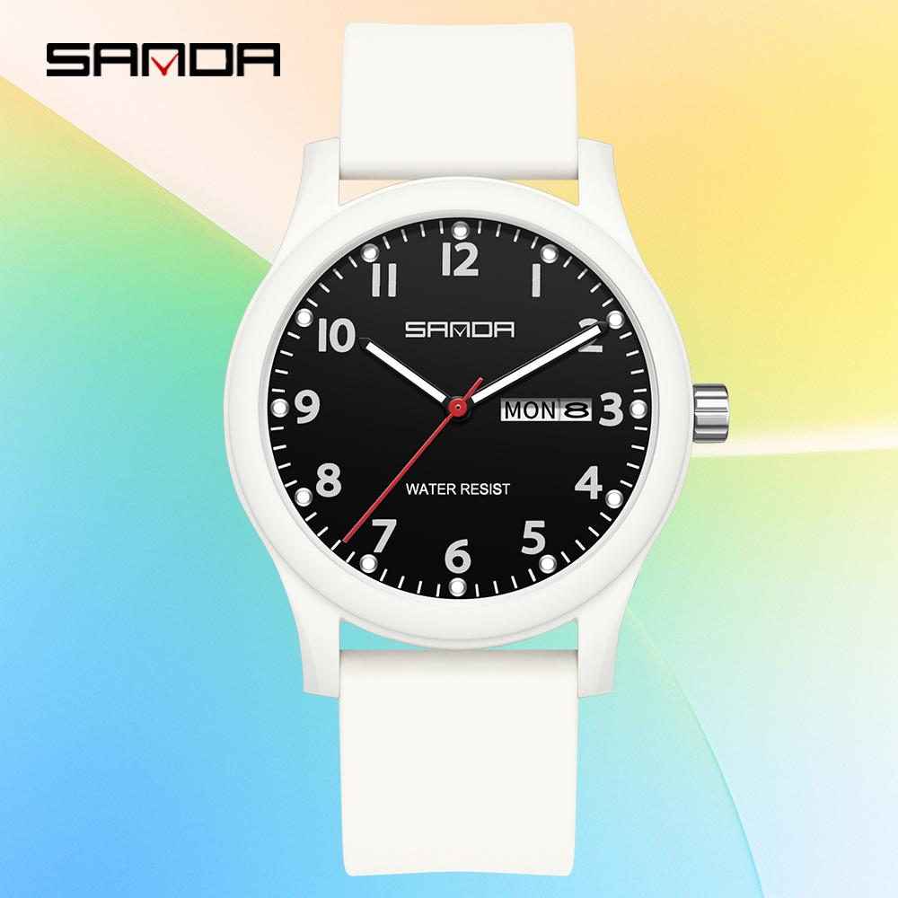 SANDA Top Brand 3263 Minimalist Women's Quartz Watch Clock Minimalist Style Calendar Waterproof 2 Women's Quartz Watch