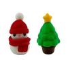 Yousheng 1/2/3/4Pcs 3D Printed Christmas Figurine Santa Snowman Star Topper Xmas Tree Gift Box Statue Holiday Party Decoration Ornament