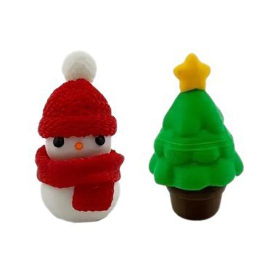 Yousheng 1/2/3/4Pcs 3D Printed Christmas Figurine Santa Snowman Star Topper Xmas Tree Gift Box Statue Holiday Party Decoration Ornament