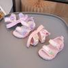 Fashion Girls Shoes Summer New Kids Sandals Cute Cartoon Illuminated Sandals Soft Soled Child Beach Shoe Anti Slip Girl Sandal