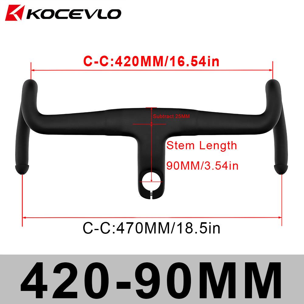 KOCEVLO K05 Full Carbon Gravel One-Piece Integrated Drop Bar with Internal Routing and Spacers