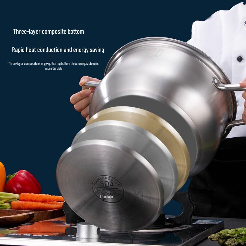 HUIHUADU 304 Stainless Steel Induction & Gas Soup Pot