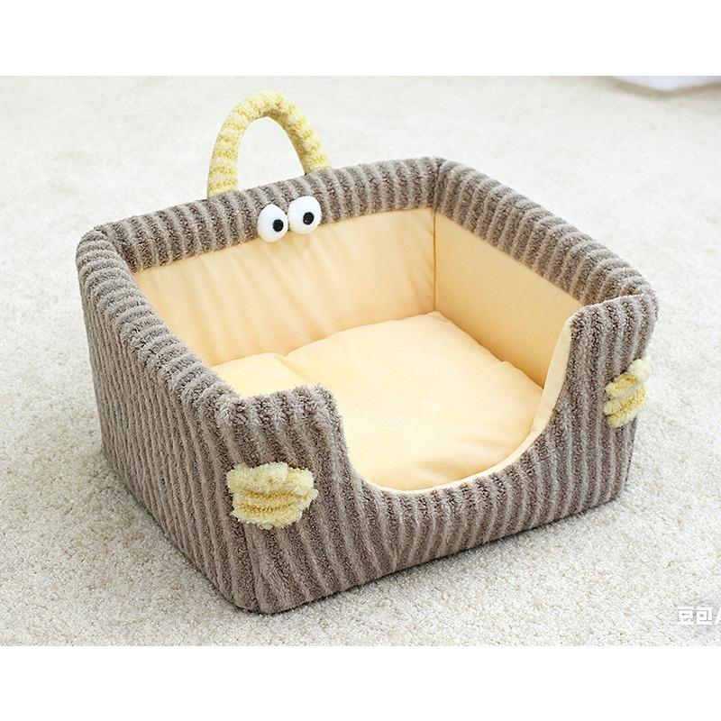 New Year Pet Bed - Red Detachable Sofa Style Dog Cat Bed Four Seasons Washable Cute Pet House for Festive Home