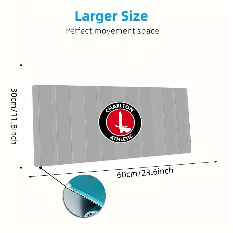 Charlton Athletic F.C Druck Kissen Rutschfest Laptop Tablet Großes Mauspadd XXL Matte Mini-PC Spielmatte Mit Verriegeltem Rand