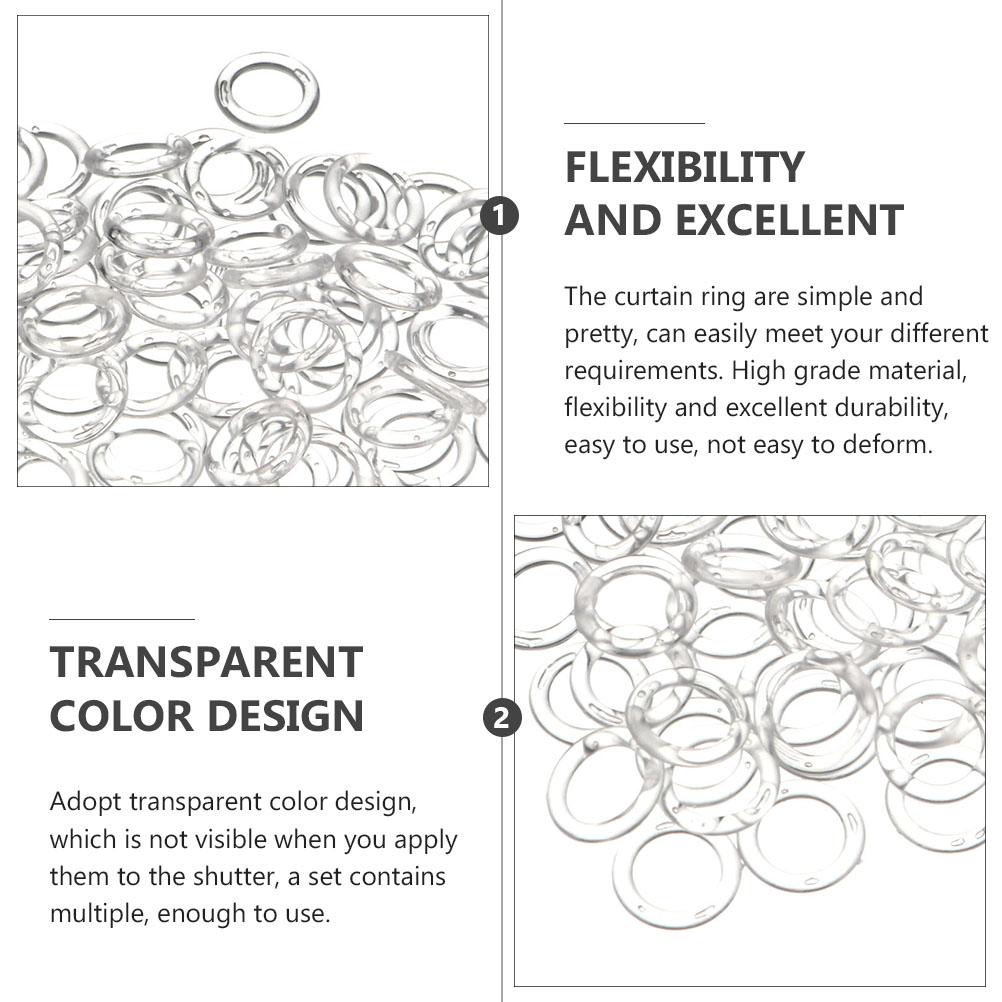 100 Pcs Accessories Curtain Roman Circle Window Curtains Drapes Rings Plastic Hanging