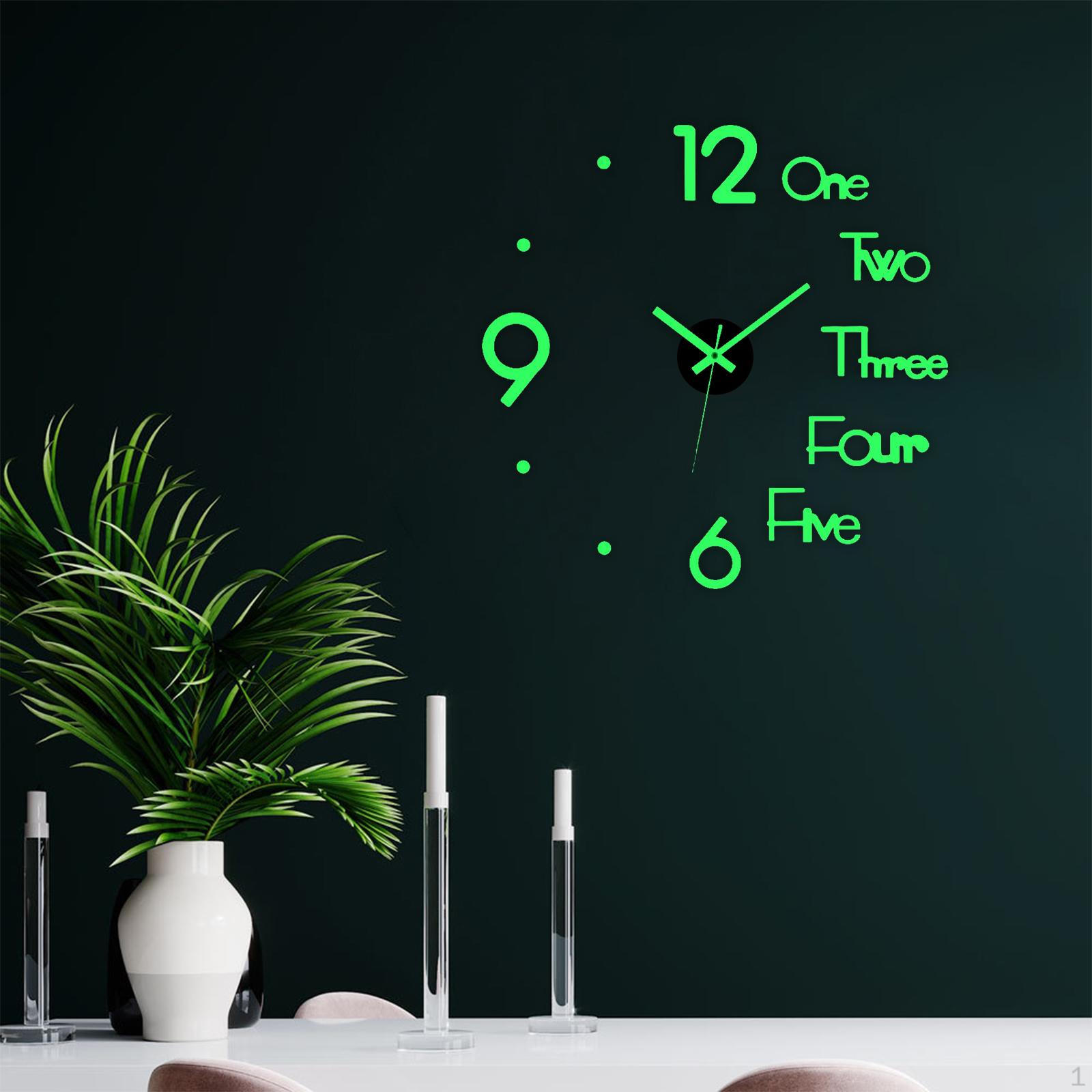 

3 настенные часы, светящиеся безрамные бесшумные часы для гостиной, столовой, простые наклейки, креативные часы luminous-D