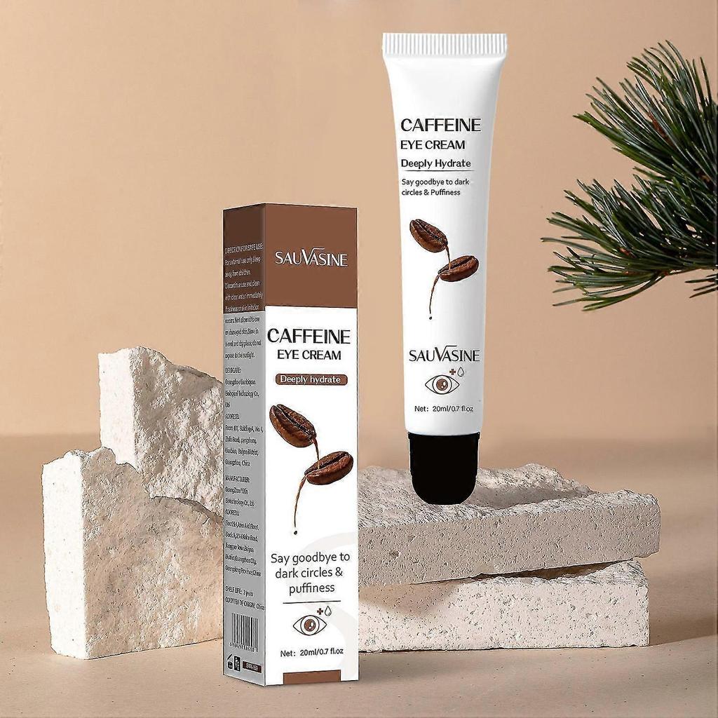 Anti-ageing Caffeine Eye Cream, Under Eye Cream with Caffeine & Hyaluronic Acid for Dark Circles and Puffiness, Hydrating Eye Cream for Dark Circles