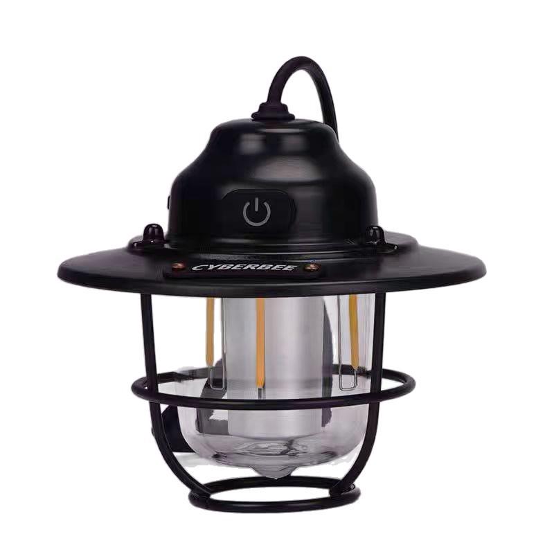Retro Pinecone Camping Lantern - IPX4 Waterproof Tent Hanging Lamp for Outdoor Lighting