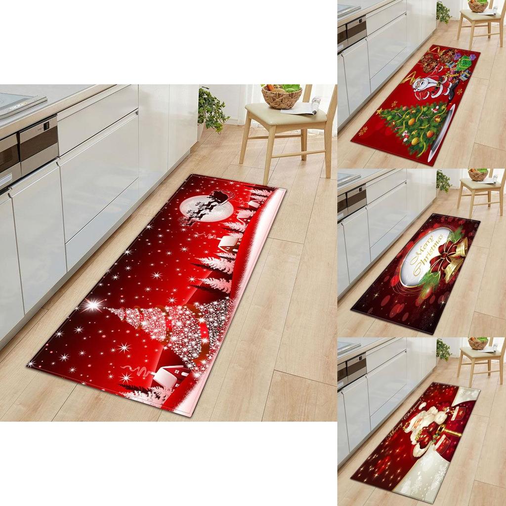 Festive Santa Door Floor Mat In Bright Colors For Holiday Kitchen Bedroom Decor